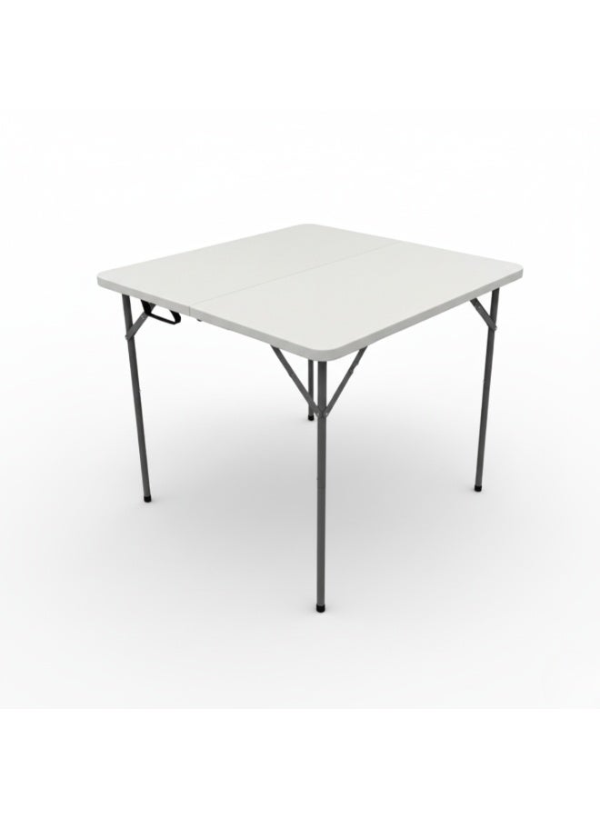 Marcolo 86CM Square Folding Table – Extra Sturdy HDPE Plastic with Steel Frame, Weather-Resistant, No Assembly, White - Image 5