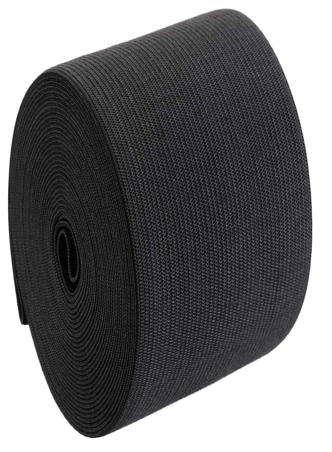 Alaska® 3-inch-wide Black Heavy Stretch Elastic Bands for Sewing. Used in Tailoring, Sewing, Fashion Designing, Boutique, Stitching, Exercise Bands, Waist Bands & Wrist Bands etc. (Black - 5 Meter) - Image 1