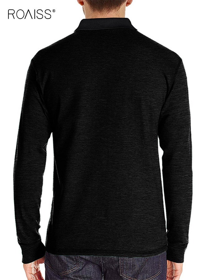 رويس قمصان بولو رجالية كاجوال، قمصان كلاسيكية بأكمام طويلة، قمصان قطنية سادة، قمصان أنيقة - Image 5