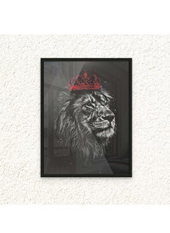 Art Decor Art Decor Framed Fine Art of Lion Portrait Street Artwork Animal Wall Art Print Wall Decor for Home Living Room Bedroom Office Studio and Gifting  - Image 1