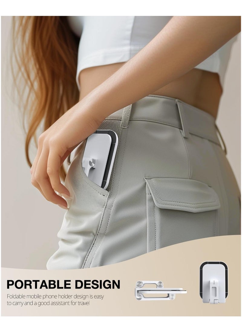 Foldable Phone Stand With Adjustable Height and Angle for Desk (White)
