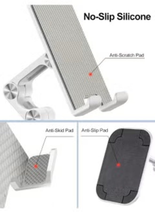MIRFA Foldable Phone Stand With Adjustable Height and Angle for Desk (White)  - Image 3