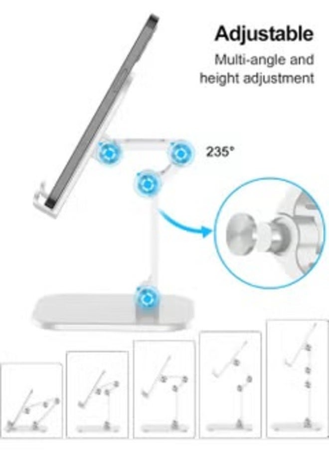 MIRFA Foldable Phone Stand With Adjustable Height and Angle for Desk (White)  - Image 2