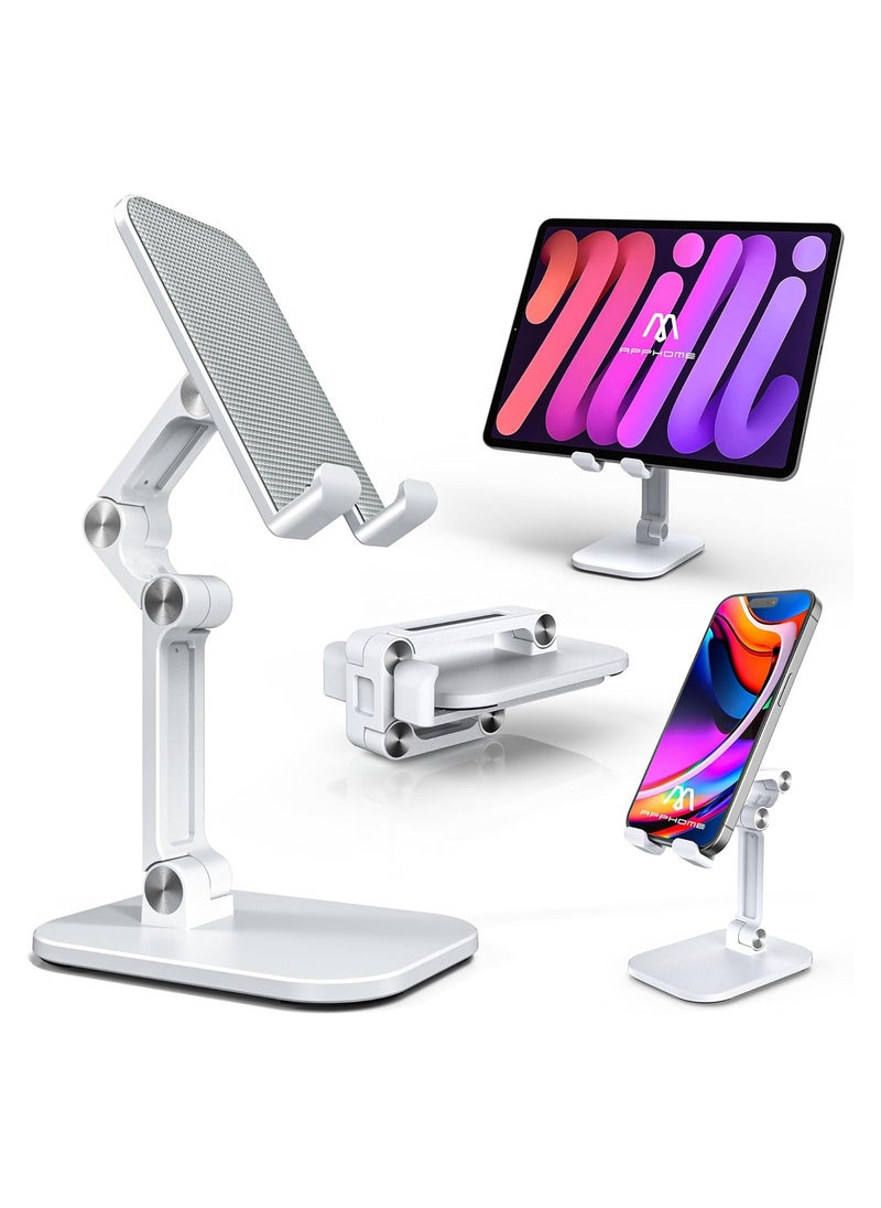 MIRFA Foldable Phone Stand With Adjustable Height and Angle for Desk (White)  - Image 1
