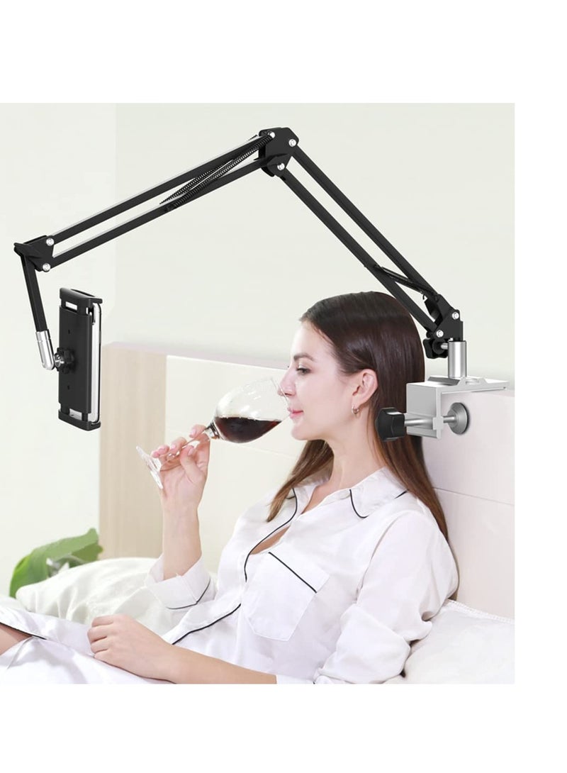 Captaintech Adjustable Multi-Angle Foldable Aluminum Alloy Holder for Tablets and Mobile Phones - Lazy Bracket for Bedside and Desktop Use. - Image 1