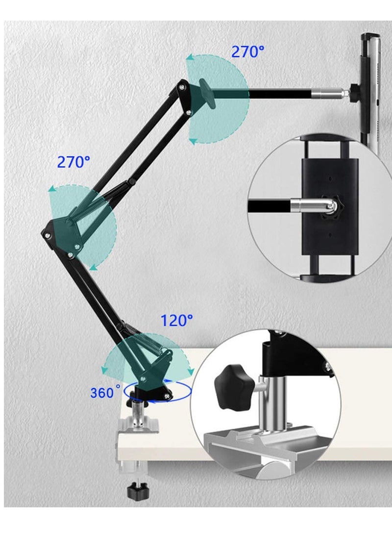 Captaintech Adjustable Multi-Angle Foldable Aluminum Alloy Holder for Tablets and Mobile Phones - Lazy Bracket for Bedside and Desktop Use. - Image 3