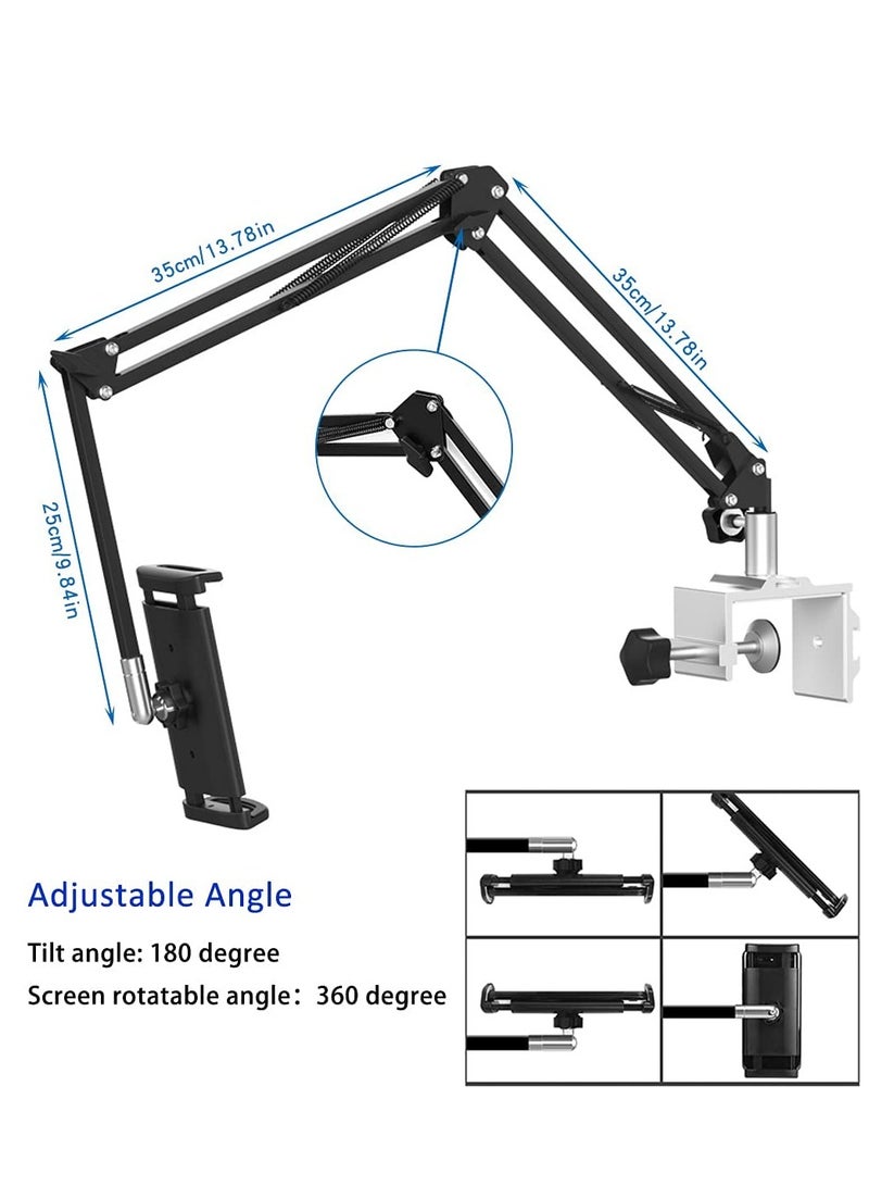 Captaintech Adjustable Multi-Angle Foldable Aluminum Alloy Holder for Tablets and Mobile Phones - Lazy Bracket for Bedside and Desktop Use. - Image 4