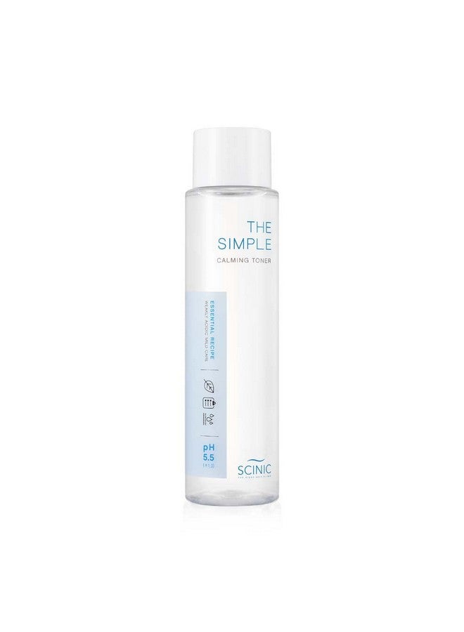 SCINIC The Simple Calming Toner, pH 5.5, 4.90 fl oz (145 ml) | Vegan Face Astringent for Sensitive and Irritated Skin | Fresh Watery Texture | PH-Balanced Mild Toner | Korean Skincare - Image 1