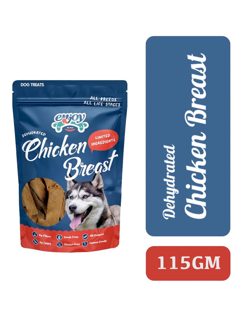 ENJOY - Dog Treats-Enjoy Dehydrated Chicken Breast Premium | Human-Grade, Natural Flavors | Organic Cane Sugar & Rosemary Extract | Perfect for All Life Stages | 115g - Image 1
