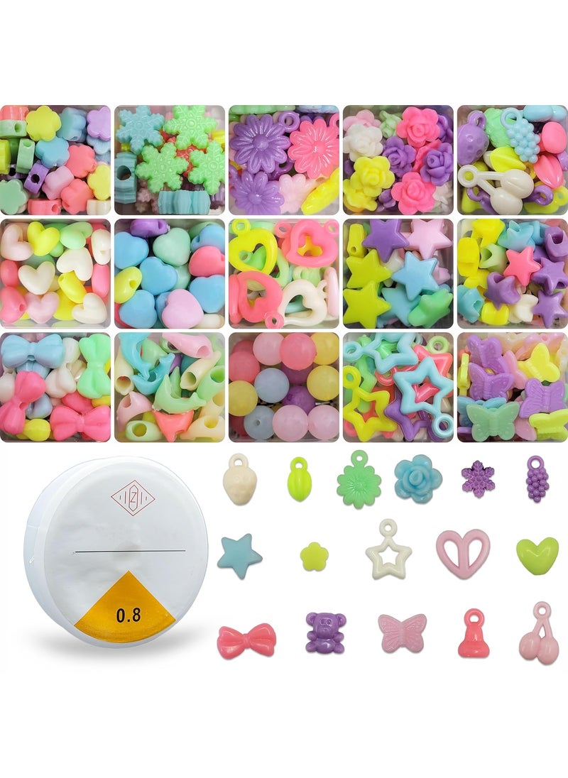 INDIKONB - INDIKONB Kids Beads and Charms - Multicolour Jewelry Making Kit for Creative Fun | DIY Bracelets, Necklaces, and More | Educational Craft Set | Ideal Gift for Girls (Without Box) - Image 1