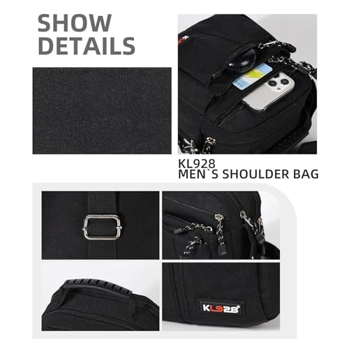 KL928 Men's Messenger Bag - Crossbody Shoulder Bags Travel Bag Man Purse Casual Sling Pack for Work Business(Small Version) - Image 4