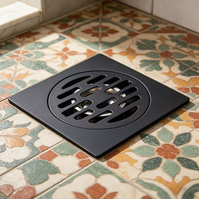 Matte Black Square Single Use Sealed Style Drain Core Full Set Separate Packaging Box - Image 1
