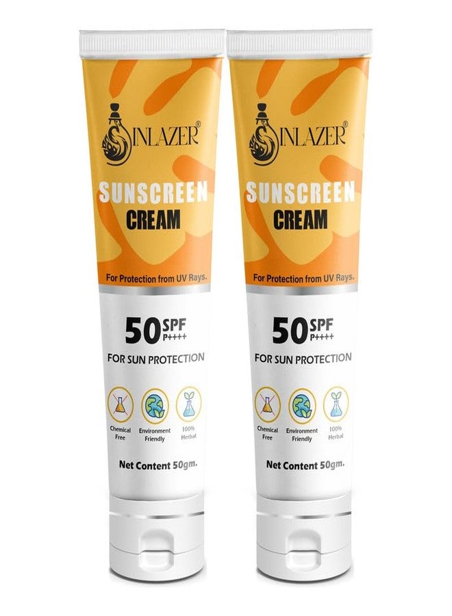 Inlazer Sunscreen Spf 50 Cream provides maximum sun protection, prevents free radical damage, and tanning, Non-Greasy - Image 1