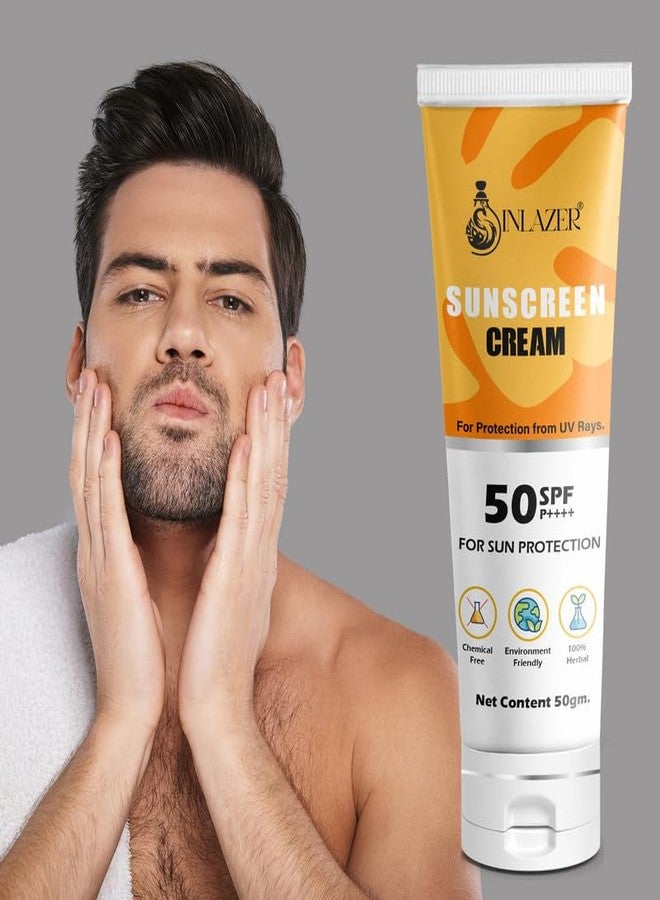 Inlazer Sunscreen Spf 50 Cream provides maximum sun protection, prevents free radical damage, and tanning, Non-Greasy - Image 2