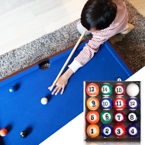 AccEncyc 2.5cm/0.98inch Mini Billiard Balls Set 16Pcs Children Mini Pool Balls Small Billiard Balls for Kid's Mini Pool Table Billiard Ball Indoor Table Game Toy for Kids, Adults - Image 3