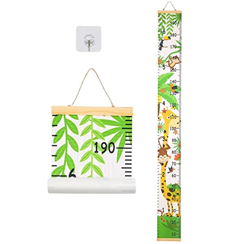 LoveNite Baby Growth Chart, Height Wall Chart for Kids, 79 x 7.9in Wooden Frame Canvas Measurement Hanging Ruler for Child’s Room Decoration (Giraffe) - Image 1