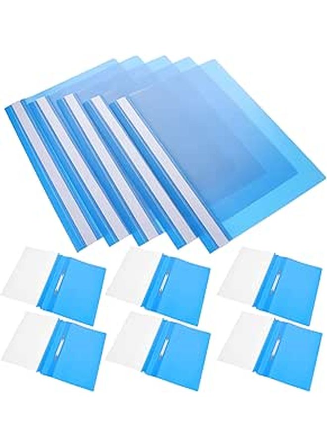 Blue Plastic File Folder Organizer 15 Pcs Document Storage Binder For Office Desktop - Image 1