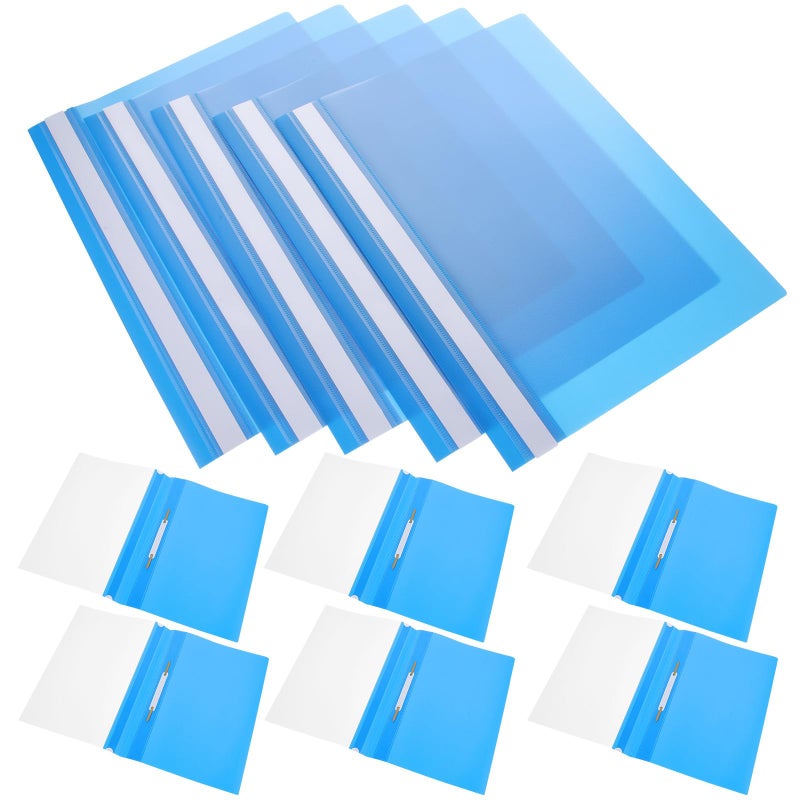 Blue Plastic File Folder Organizer 15 Pcs Document Storage Binder For Office Desktop - Image 2
