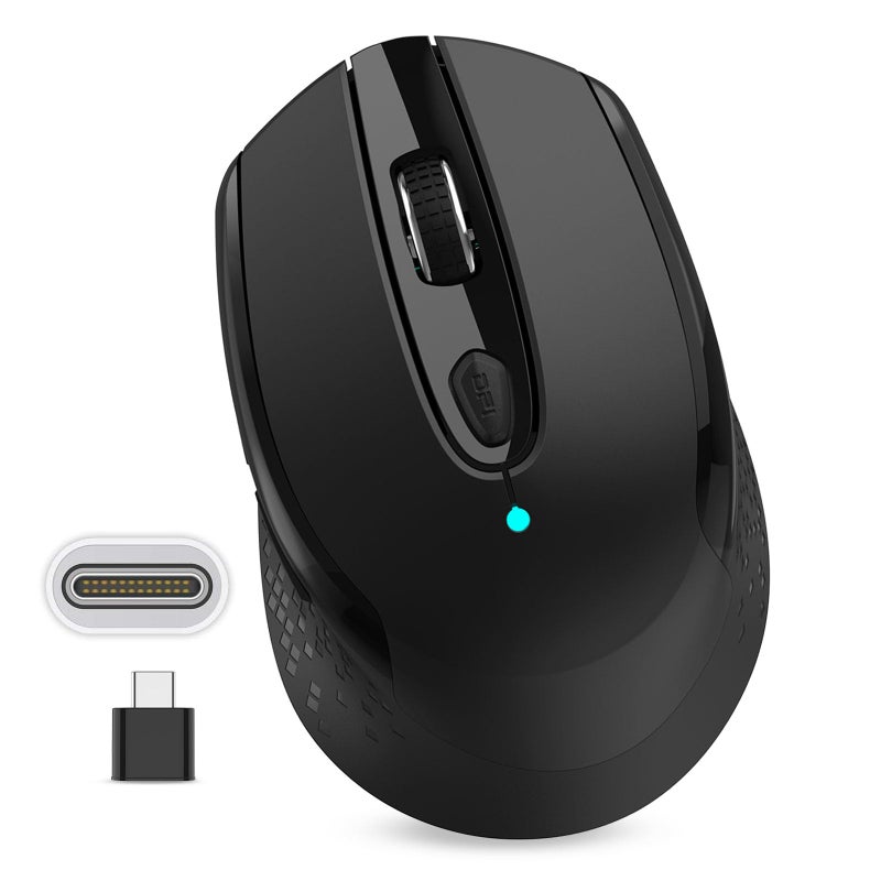 RaceGT USB C Wireless Mouse, Type C Silent Mouse for MacBook Air/Pro, 2.4G Cordless Computer Mice with 6 Buttons and 3 Adjustable DPI for Mac, Laptop, Desktop, PC - Image 1