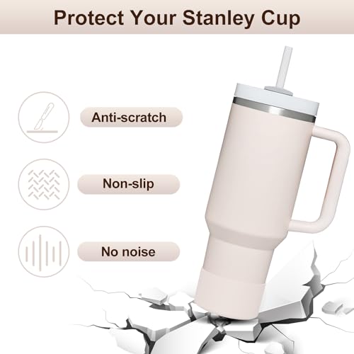 Affute Protective Silicone Boot for Stanley Quencher H2.0 40 30 20 oz & IceFlow Flip 30 20 oz, BPA Free Anti-Noise Anti-Scratch, Stanley Cup Protector Sleeve Cover Boot (Rose Quartz) - Image 5