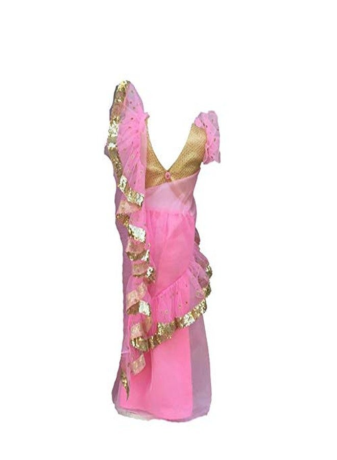 Aglare Women's Net Saree With Blouse Piece (sari pink pink 26_Pink) - Image 2