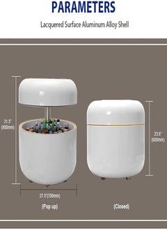 semra Smart Refrigerator Table, Smart Coffee Table, 30dB Bass Operation, with Cold Storage & Temperature Control Drawer, Wireless Charging  - Image 4