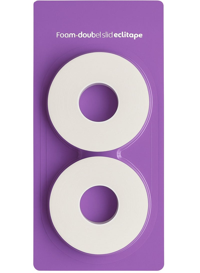 شريط تثبيت مزدوج الجوانب شديد التحمل، بكرتان، إجمالي 2 متر، التصاق قوي، لون أبيض نظيف، مقطوع حسب الحجم، مثالي للحرف اليدوية، والأعمال اليدوية، وديكور المنزل ويتحمل ما يصل إلى 900 جرام - Image 1