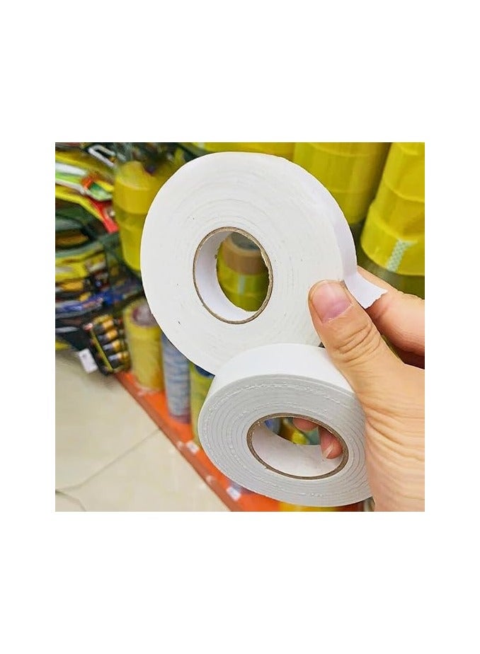 شريط تثبيت مزدوج الجوانب شديد التحمل، بكرتان، إجمالي 2 متر، التصاق قوي، لون أبيض نظيف، مقطوع حسب الحجم، مثالي للحرف اليدوية، والأعمال اليدوية، وديكور المنزل ويتحمل ما يصل إلى 900 جرام - Image 2