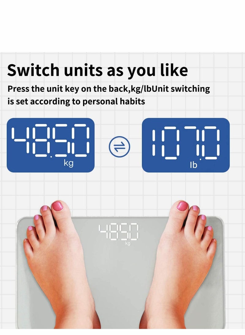 SYOSI Travel Scale for Body Weight,Small Portable Body Weight Scales Digital Bathroom Mirror Scale Mini Electronic Scale for Personal Health, Body Tape Measure Included (Rechargeable) - Image 4