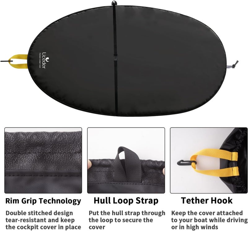UCEDER Waterproof Kayak Cockpit Cover Seal Cockpit Cover Maximum Protection for Your Ocean Cockpit - Image 4