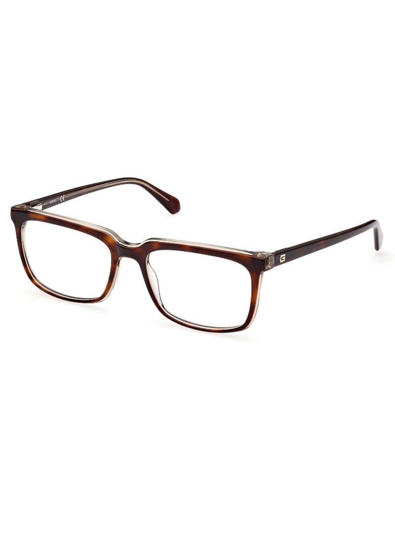 GUESS Men's Rectangular Shape Eyeglass Frames - GU5006305656 - Lens Size: 56 Mm - Havana - Image 1