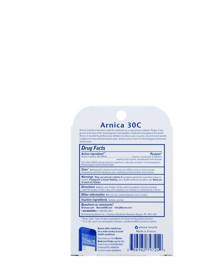 Boiron Boiron Arnica Montana 30C Homeopathic Medicine for Pain Relief 3 tubes 240 Pellets  - Image 3