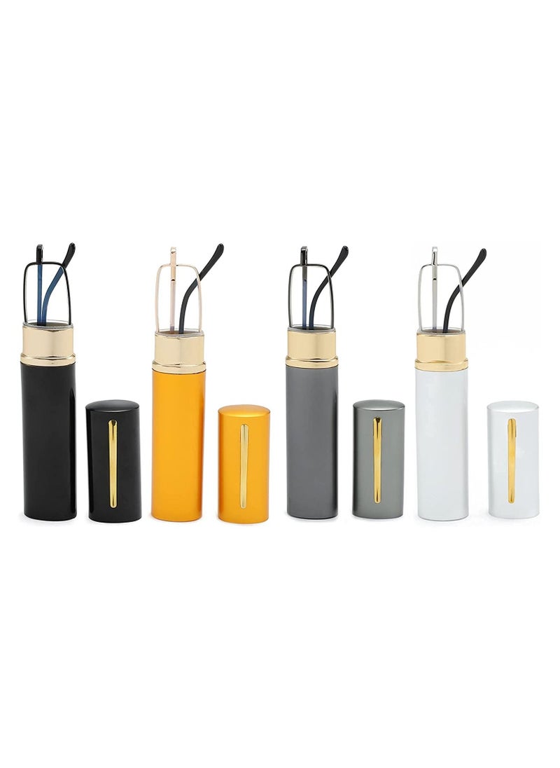 Estelle Light Blocking Reading Glasses Slim Pocket Readers with Pen Clip Case Mini Lightweight Readers Gold  - Image 2