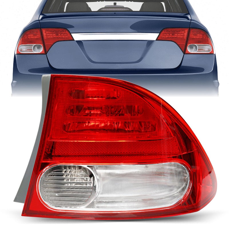 Misakomo Brake Tail Light for Honda Civic Sedan Hybrid 2009 2010 2011 Honda Civic Taillight Assembly Replacement for 33501SNAA51 and HO2819138 Rear Tail Lamp Passenger Right Side RH