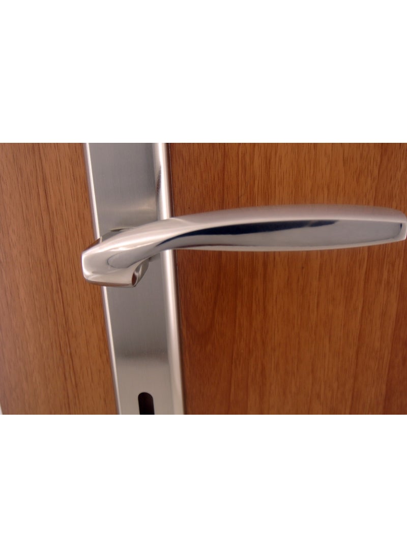 Azm Hırdavat - Azm Hardware Emerald Door Handle Nickel Satin Mirrored Yale - Image 1