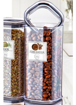 Nandy Home 6 Pieces 320ML. Square Gasketed Labeled Spice Storage Container  - Image 2