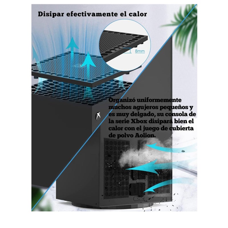 Barakah Dust Filter Cover for Xbox Series X, Xbox Series X Accessories, 21PCS Xbox Accessories with 1 Top Dust Filter Cover, 2 Holders, 2 Back Dust Filter Covers, 8 Silicone Plugs and 8 Thumb Grip Caps - Image 3