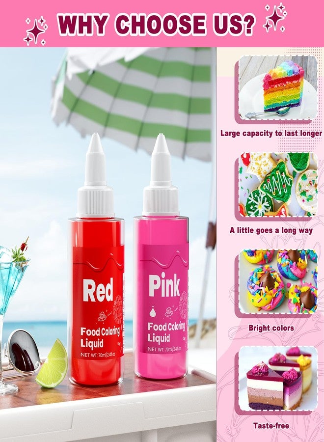 ERCorArt Food Coloring Liquid -10 Colors x 70ml Food Dye Set, Large Capacity Vibrant Edible Paint for Frosting, Cake Decorations, Easter Egg, Baking, Fondant, Slime Making Kit, Easy to Use - 24 Fl. oz - Image 5