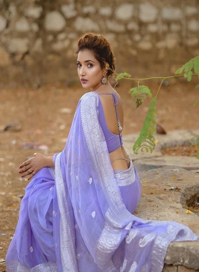 Avantika Fashion Women's Banarasi Cotton Linen Saree With Blouse Piece - Image 5