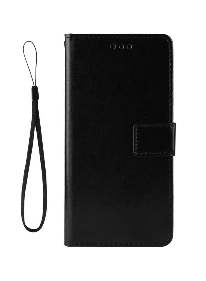 General ZTE Blade A54 Mobile Phone Case ZTE Blade A54 Mobile Phone Leather Card Lanyard Flip Cover with Crazy Horse Print Protective Case  - Image 3