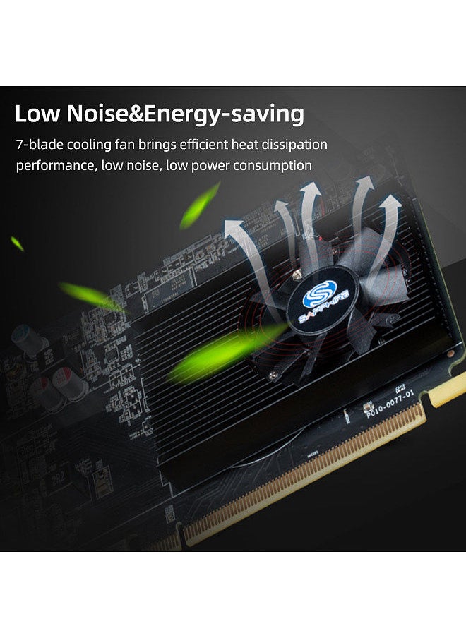 Sapphire - بطاقة رسوميات ألعاب كمبيوتر سطح المكتب R7 240 4G D3 مع ذاكرة 4G/DDR3/128 بت ومروحة تبريد واحدة ومنافذ إخراج DVI+HD+VGA - Image 1