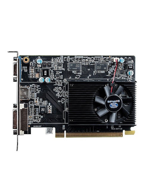 بطاقة رسوميات ألعاب كمبيوتر سطح المكتب R7 240 4G D3 مع ذاكرة 4G/DDR3/128 بت ومروحة تبريد واحدة ومنافذ إخراج DVI+HD+VGA