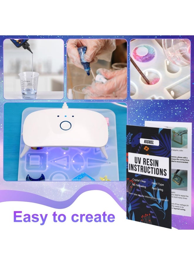 Bukela UV Resin Jewelry Making Kit, 300g Crystal Clear Resin with Light and Molds, DIY Jewelry Making Kit, Resina Starter Kits for Keychain and Earring - Image 3