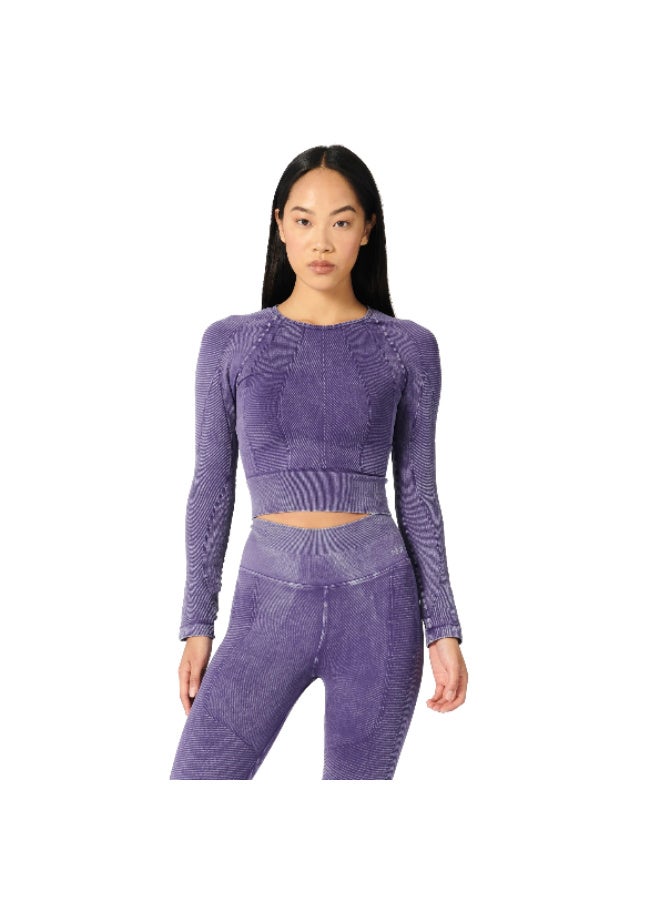 NUX ACTIVE ONE BY ONE LONG SLEEVE MINERAL WASH PLUM WASH - Image 3
