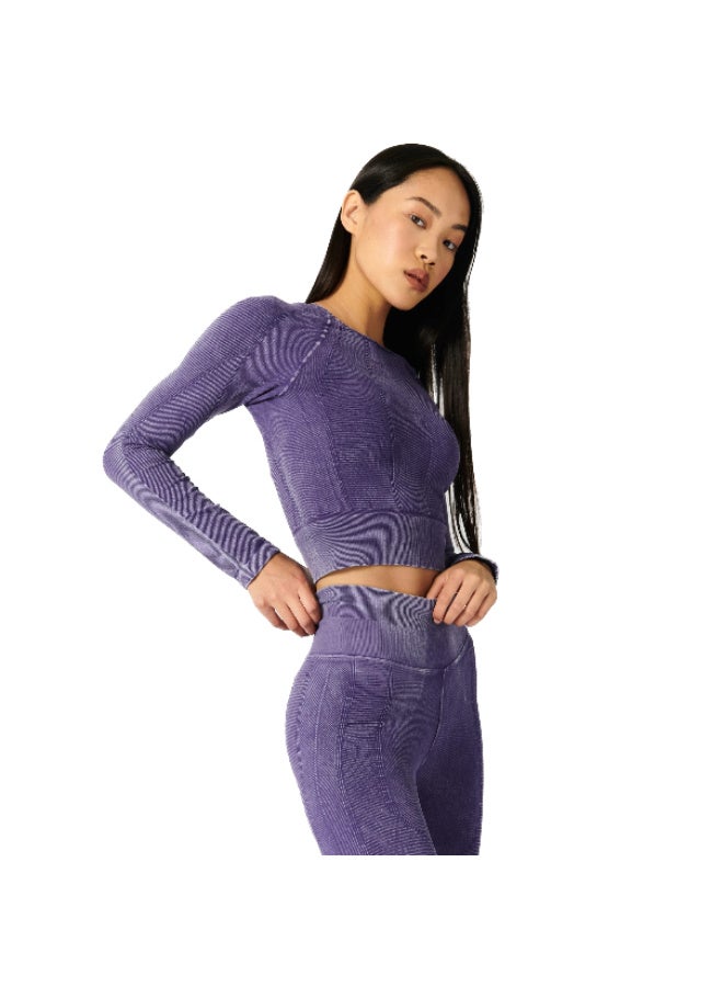 NUX ACTIVE ONE BY ONE LONG SLEEVE MINERAL WASH PLUM WASH - Image 1