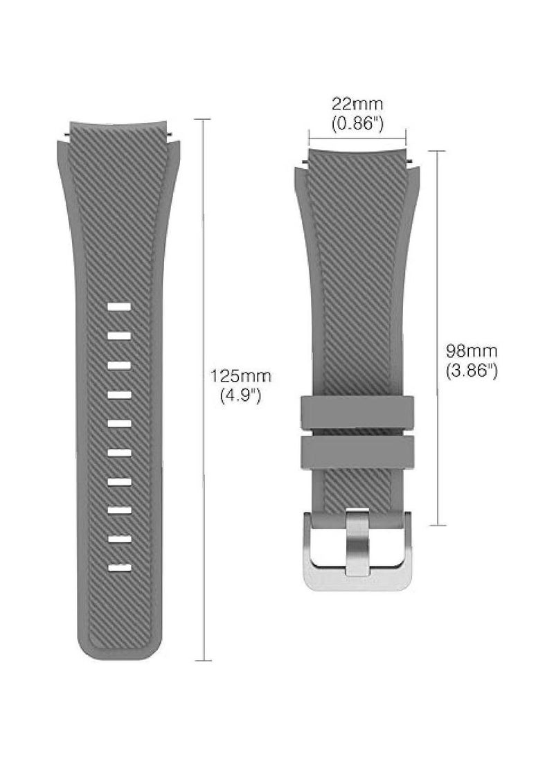 Bands for Samsung Gear S3 Frontier/Classic Watch Silicone Bracelet, Sports Silicone Band Strap Replacement Wristband for Samsung Gear S3 Frontier/S3 Classic Watch 22mm (Grey) - Image 2