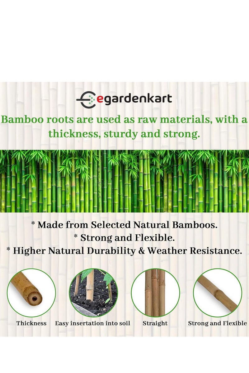 Egardenkart Egardenkart Bamboo sticks for Plants -5 Pcs | Garden Sticks for Strong Support | Long Plant Sticks for Plant Support Stakes - Image 2