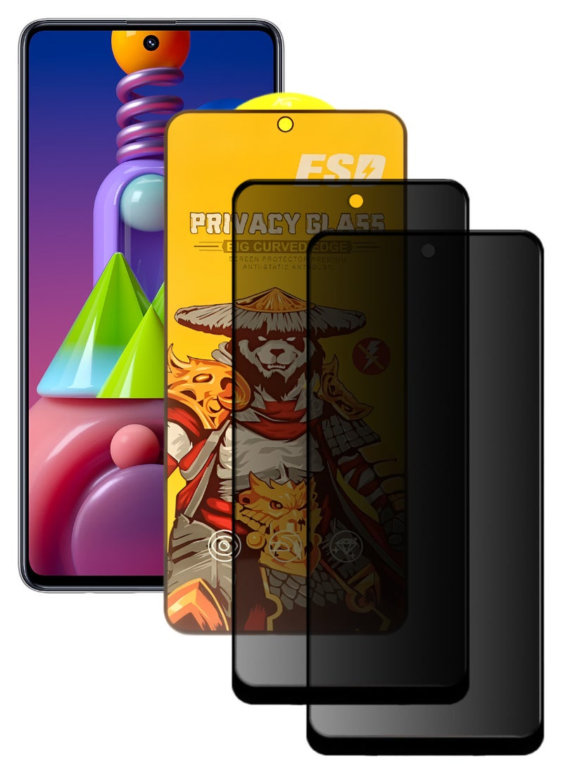 ESD 2 Pieces Tempered Dustproof Privacy Glass Screen Protector Compatible For Samsung Galaxy M51 - Image 1