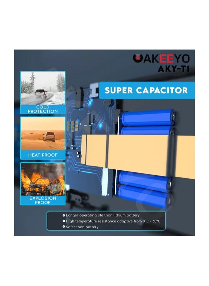 اكييو AKEEYO AKY-T1 Dash Camera, 4k Dash Camera, 5G, Wi-Fi, Front and Rear Cameras, GPS, 8 Megapixel Sensor, 3-inch IPS Monitor, WDR, Noise Protection, Parking Surveillance, LED Traffic Signal - Image 3