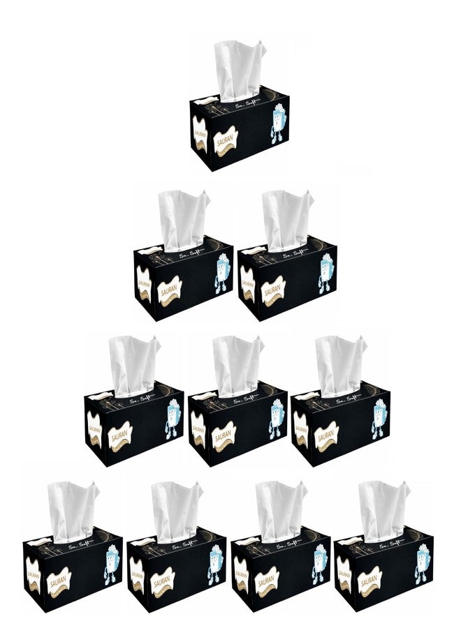 SAURAN Pack of 10(2 Ply Facial Tissue Box | Car Tissue - (100 Pulls per Box - Image 1